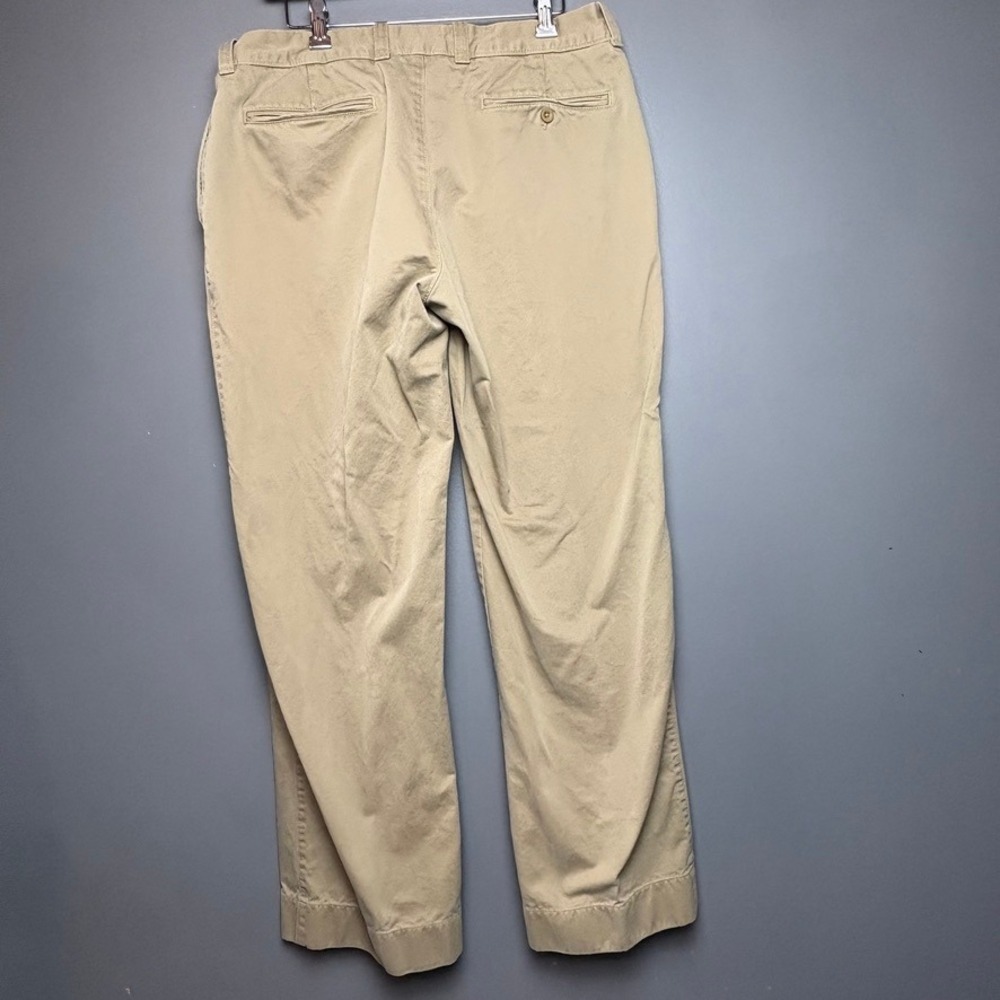 LL Bean‎ Mens 36x32 FITS (34X29) Khaki Beige Cotton Casual Chino Pants Trousers - Picture 3 of 12
